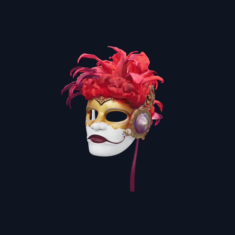 Venetian Carnival Mask Ornate Design model pack